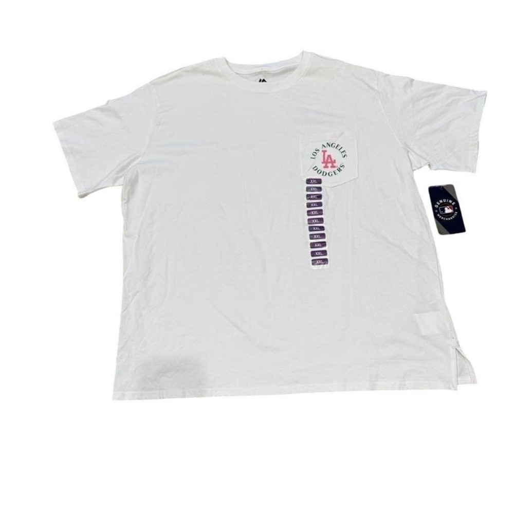 Majestic MLB Los Angeles Dodgers Floral Pocket T-Shirt Mens XXL White New Tag